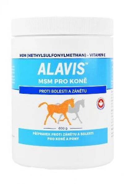 Alavis MSM pro koně s Vitaminem C plv 600g | spokojenezvire.cz