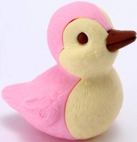Gumovací puzzle figurka Iwako - Ptáček růžový