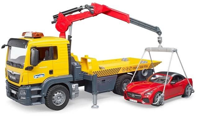 MAN TGS odtah s autem - Bruder 3750 - Hračky a modely Bruder na Bruderland.cz