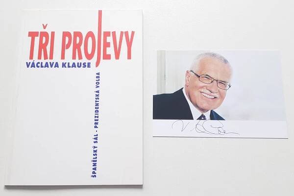 Autogram Václav Klaus + Kniha Tři projevy