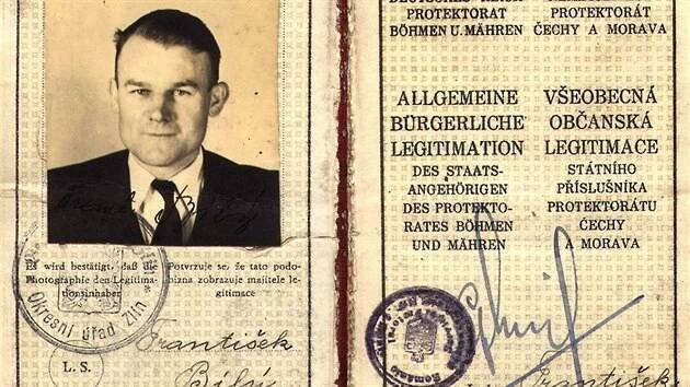 Falešná protektorátní legitimace Františka Bogataje byla vystavena na jméno František Bílý.