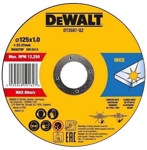DEWALT DWA8062SIA-AE Řezný kotouč 115 mm 1 ks kov, nerezová ocel, železo