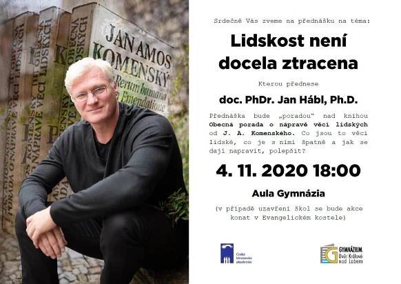Přednáška Jan Hábla zrušena