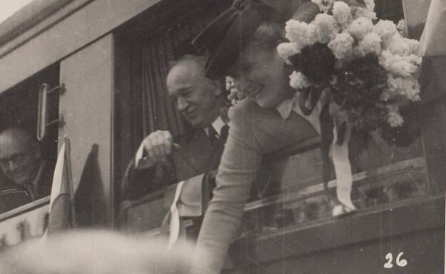Návrat E. Beneše do vlasti 1945, přes Pardubice,  foto Václav/ Vladimír Kopecký 