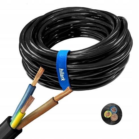 Kabel H07BQ-F 3x2,5 mm² černý 50 m super silný PUR