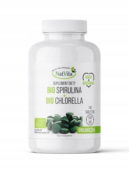BIO Spirulina + BIO Chlorella Ekologická Superfood 140 tablet NatVita