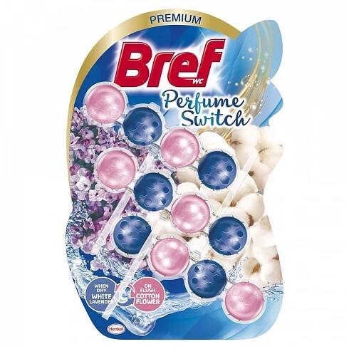 Bref Perfume Switch White Lavender Cotton Flower tuhý WC blok 3 x 50 g