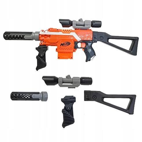 4 DOPLŇKY K NERF Elite KOLBA ZAMĚŘOVAČ TLUMIČ pro Commander Echo Phoenix
