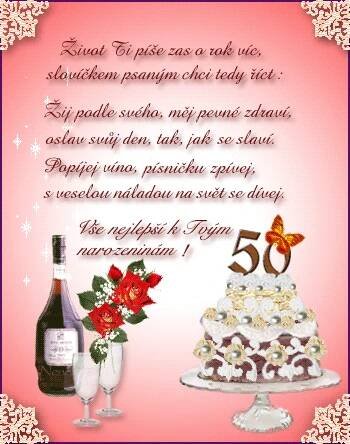 Birthday Card with Cake and Wine
