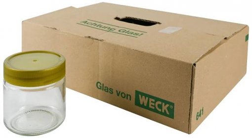 Rundglas 250g, mit Kunststoff Deckel gold 68 mm im Umkarton 120 St. (Weckglas 641) frei Haus innerhalb Deutschlands, Deckel i.d. R. separat per dhl