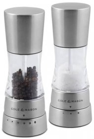 Cole&Mason Cole&Mason - Sada mlýnků na sůl a pepř DERWENT MINI 2 ks 15,7 cm matný chrom GG420