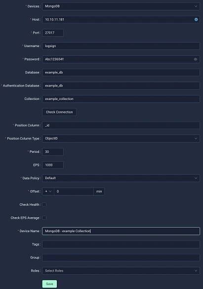 MongoDB Integration – Logsign Support Center