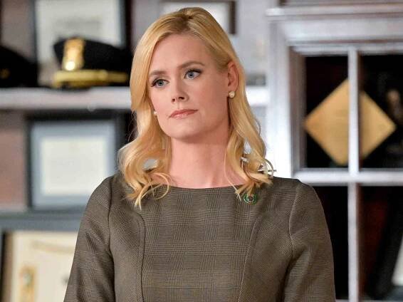 Abigail Hawk as Abigail Baker in 'Blue Bloods'.