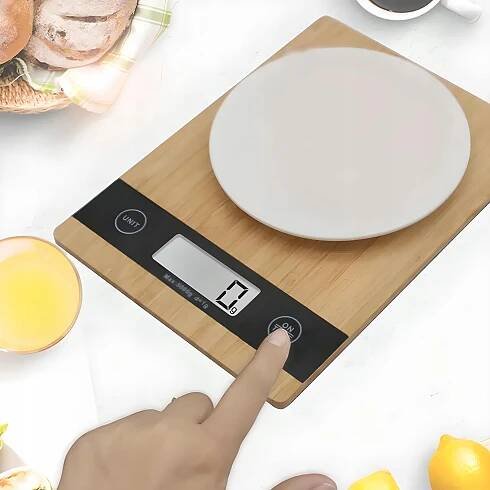 Kuchyňská váha retoo E653 béžová/hnědá 5 kg - Allegro