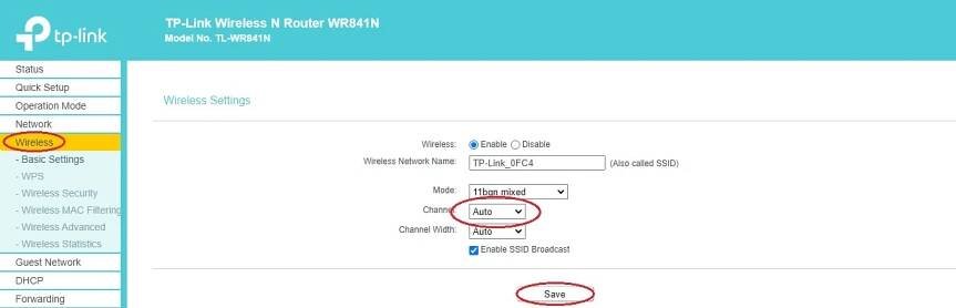 Změna kanálu routeru TP-Link