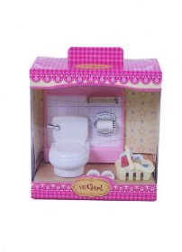 Sada nábytek mini pro panenky (záchod - vana - jídelna)