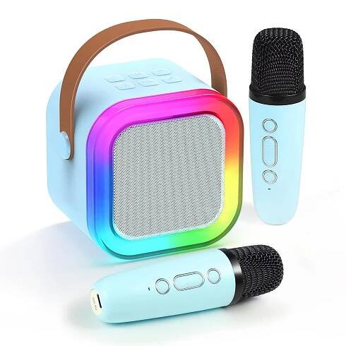 BEZDRÁTOVÝ KARAOKE SET PRO DĚTI, BLUETOOTH REPRODUKTOR + 2 MIKROFONY