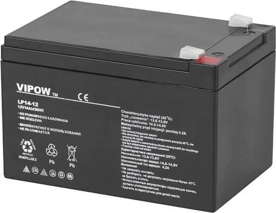 Baterie olověná 12V / 14Ah VIPOW BAT0217 gelový akumulátor
