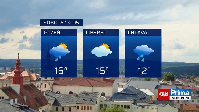 Předpověď počasí na sobotu 13. května.