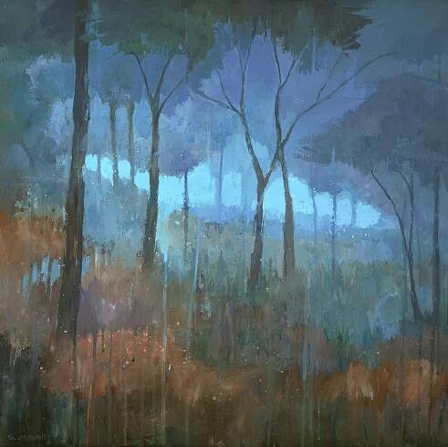Original Forest Woodland Painting by Steve Mitchell
