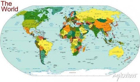 Fototapeta Svět Země Kontinent Krajina Mapa