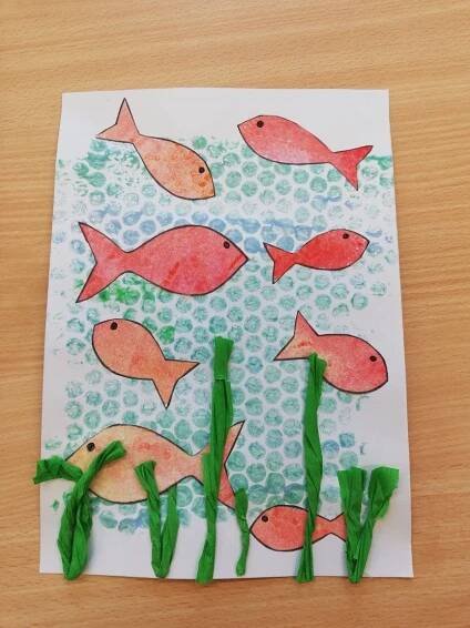 an art project made with paper and scissors