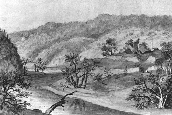 Lamberk od SZ – F. Richter (1832) podle kresby z r. 1783