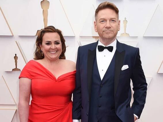 Lindsay Brunnock and Kenneth Branagh at the 94th Academy Awards