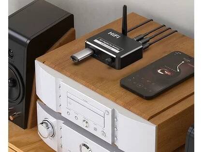 Mobilly DAC převodník z TOSLINK na RCA (Cinch) audio a 3,5mm AUX se zesilovačem a Bluetooth 5.0