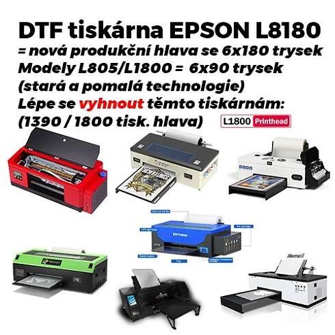 DTF tiskárna Epson L8180 - aktualizace 2025