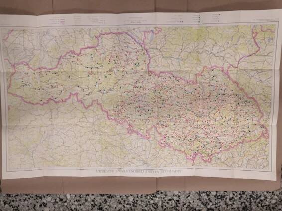 Mapa Hradů a Zámků, 1956