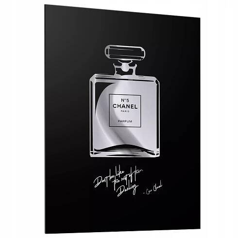PLAKÁT PARFÉM CHANEL N5 stříbro černý 30x40