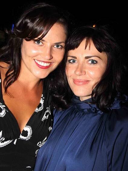 Marika Dominczyk and Dagmara Dominczyk pose at the after party for the opening night of the revival of Arthur Miller's 'All My Sons' on Broadway on October 16, 2008.