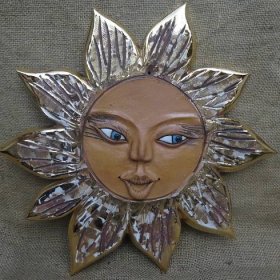 keramické slunce 3 - dekorace na zeď, keramika, Keramika Jandovi
