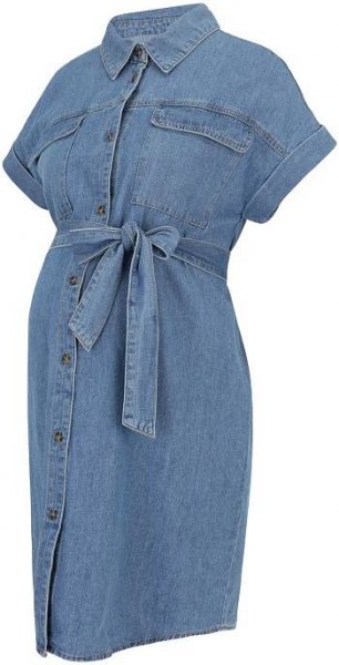 Vero Moda Maternity Košilové šaty 'VMMNOTUS' – modrá: přední strana