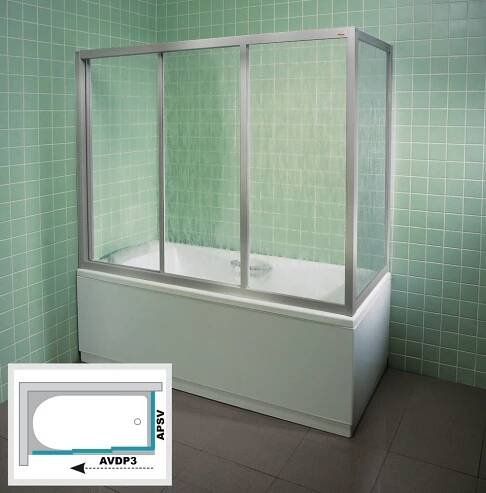 RAVAK APSV-75 RAIN SATIN Pevná stěna vanová 75 cm Satin