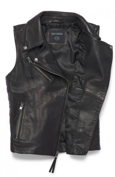 Dámská vesta VEST-LEATHER,BLACK | Harley-Davidson Ostrava