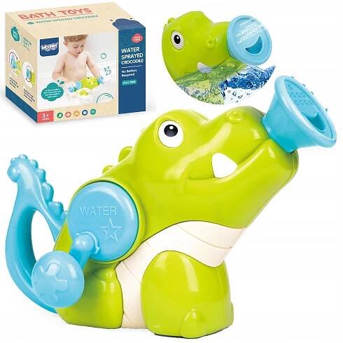 PUMPA NA VODU HRAČKA KROKODÝLEK DO KOUPELE PRYSKA NEVYŽADUJE BATERIE