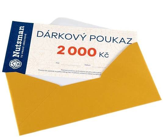 Nutsman Dárkový tištěný poukaz 2000 Kč - nejvyšší kvalita zaručena