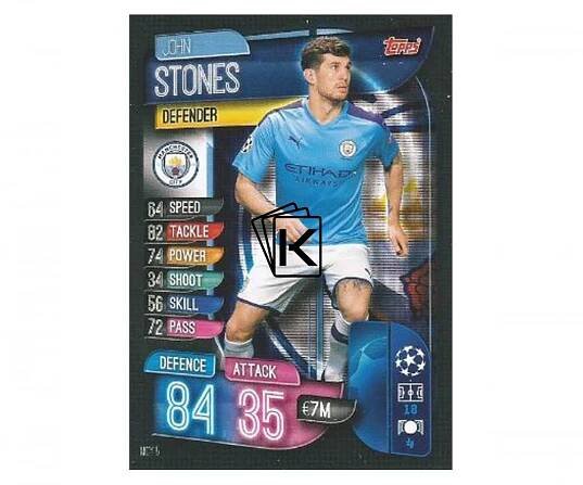 Fotbalová kartička 2019-2020 Topps Champions League Match Attax - Manchester City - John Stones 5