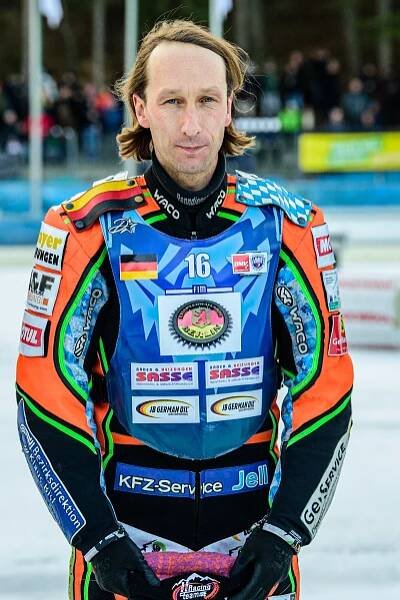 Markus Jell during the German Individual Ice Speedway Championship at Horst-Dohm-Eisstadion, Berlin on Friday 3rd March 2023. (Photo: Ian Charles | MI News)