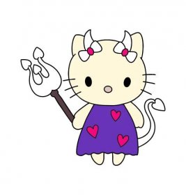 Omalovánka Hello Kitty ďábel Online a Tisk zdarma!