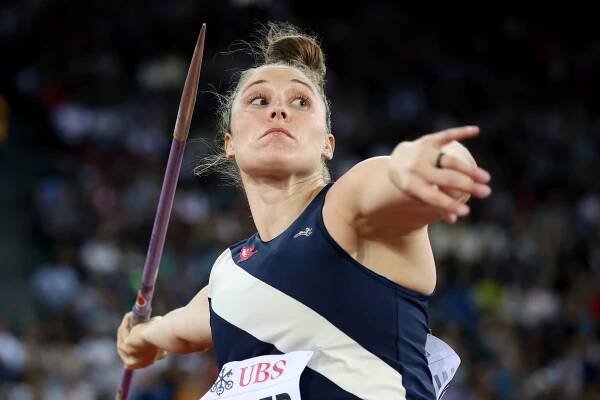 Kara Winger in the javelin at the Wanda Diamond League Final in Zurich