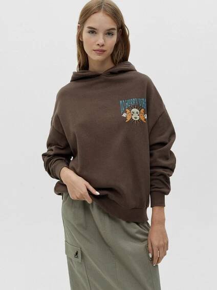 Pull&Bear Mikina – hnědá: přední strana
