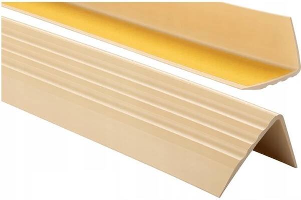 PVC SCHODIŠŤOVÁ LIŠTA 50x40mm 100cm KRÉMOVÝ Schodový profil Protiskluzový