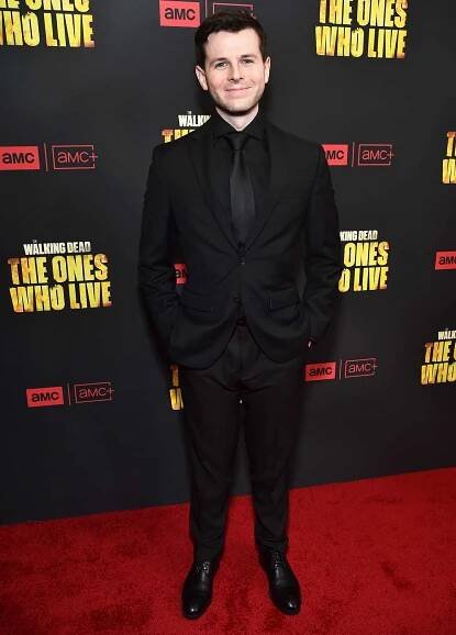 Chandler Riggs attends the premiere for AMC+ "The Walking Dead: The Ones Who Live" at Linwood Dunn Theater on February 07, 2024 in Los Angeles, California.