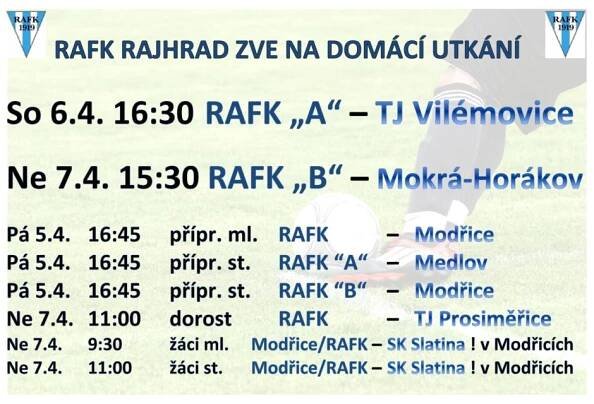 FOTBAL - DOMÁCÍ UTKÁNÍ RAFK - T14/2024 • Město Rajhrad