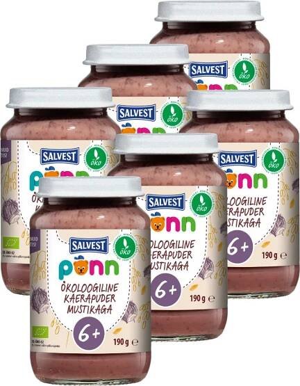 SALVEST Põnn BIO Borůvky s ovesnými vločkami 6x190 g