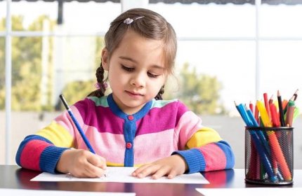Little Girl Drawing Picture