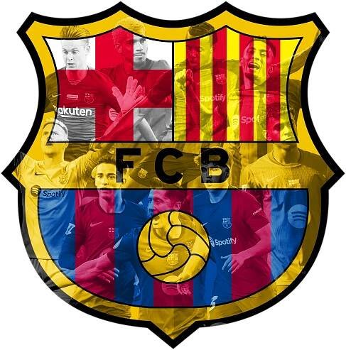 Dřevěný barevný obraz  HDF FC Barcelona